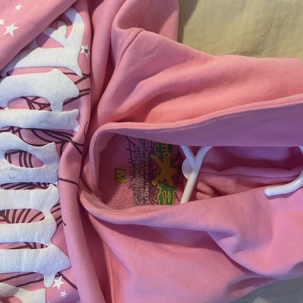 Sp5der worldwide Atlanta pink hoodie